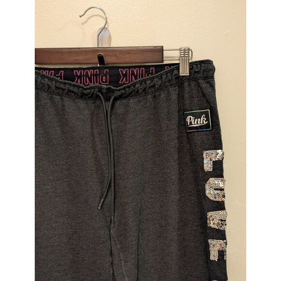 VS PINK Sequin Bling Joggers RETIRED 2017 Release - Picture 2 of 6